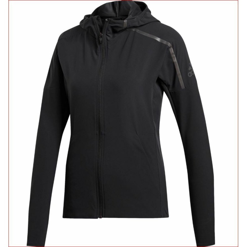 Adidas Women ZNE Running Jacket Full Zip Reflective Black DU2637 Sz S NEW